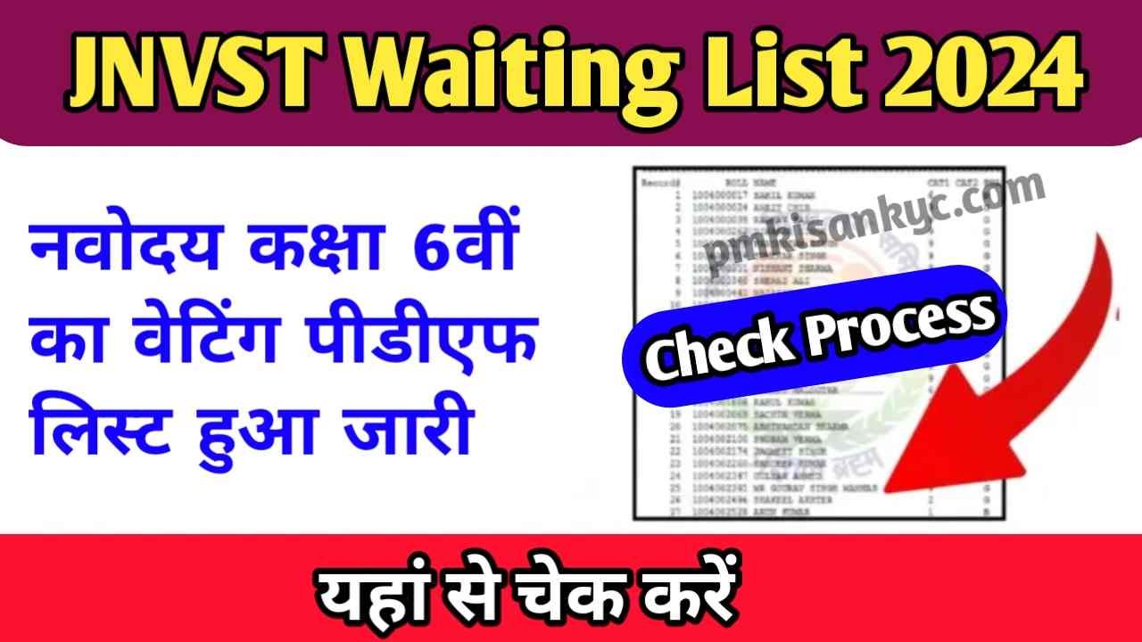 JNVST Waiting List 2024 Class 6th PDF Download